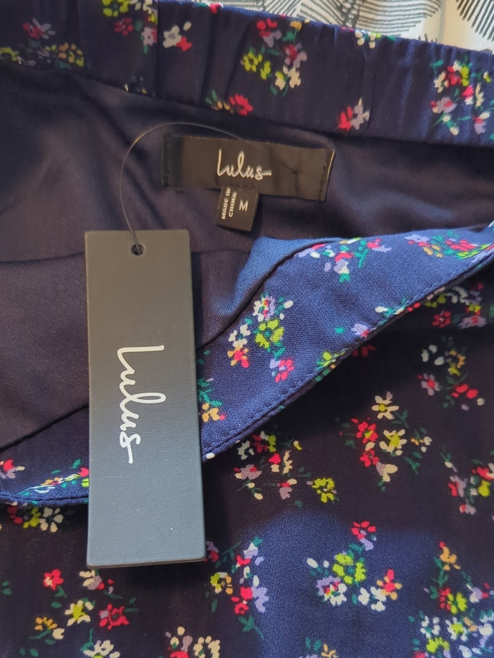 Lulu's Navy Floral Split Midi Skirt - Picture 5 of 6